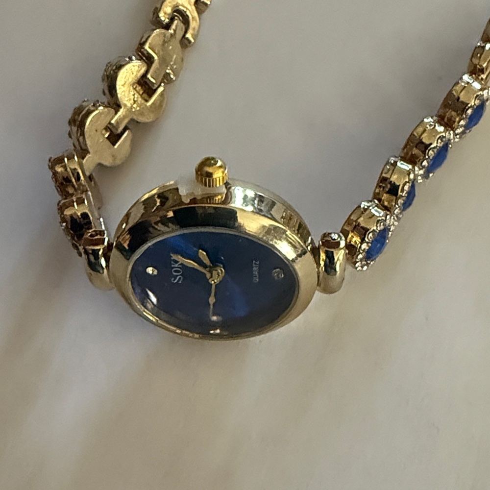 #22 Soki Blue and Gold Women's Watch - Picture 5 of 6